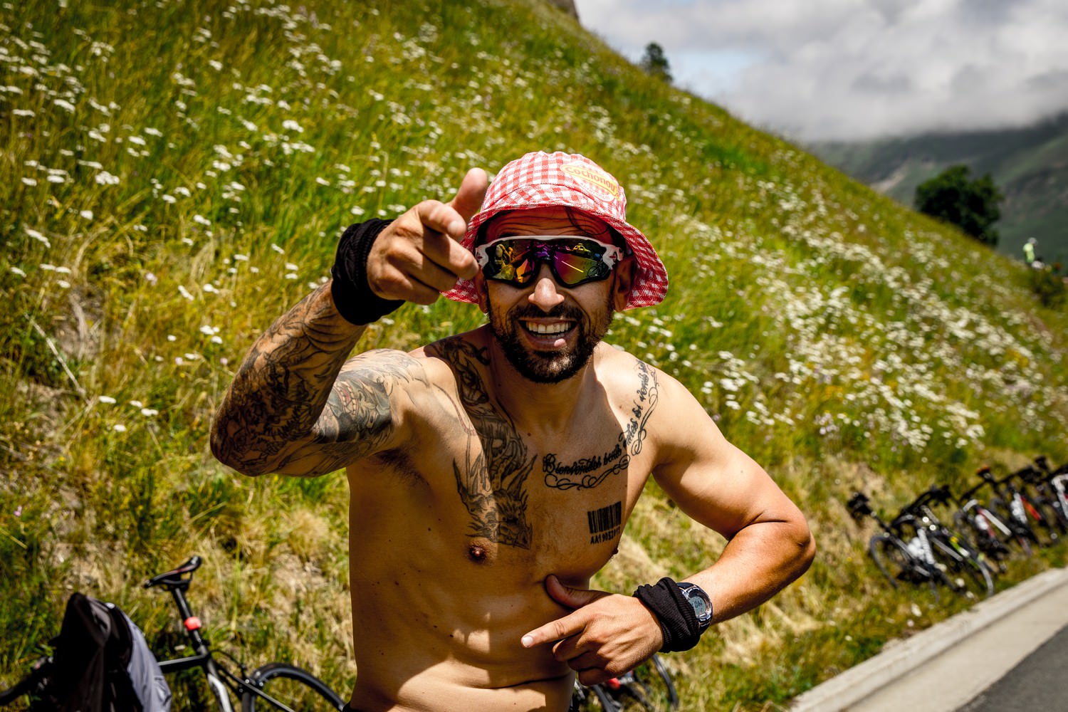 A spectator on the Col de Peyresourde - Tour de France 2017