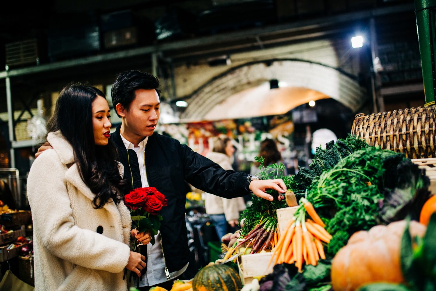 Relaxed engagement shoot at Borough Market, South Bank, London