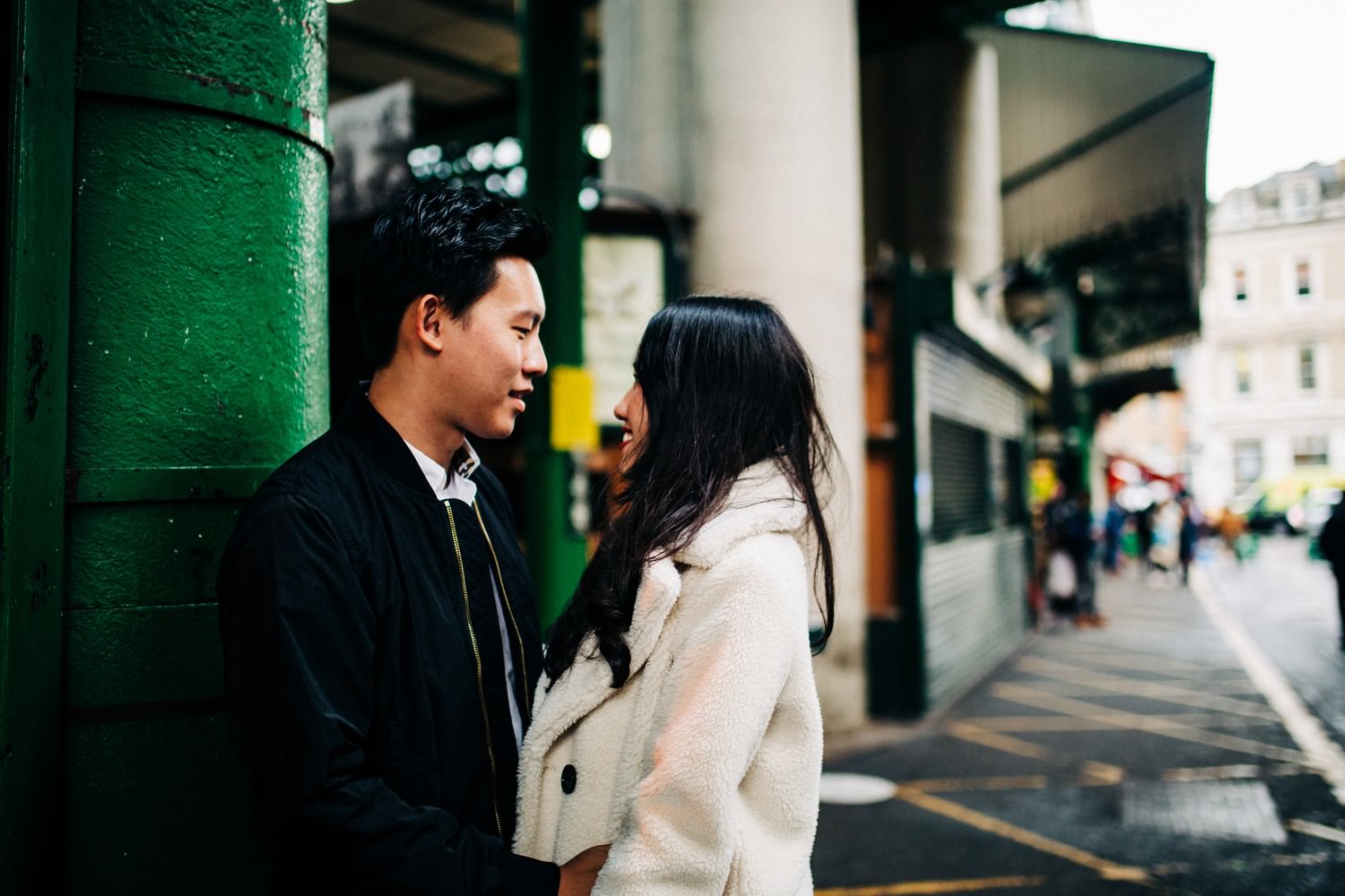 Relaxed engagement shoot at Borough Market, South Bank, London