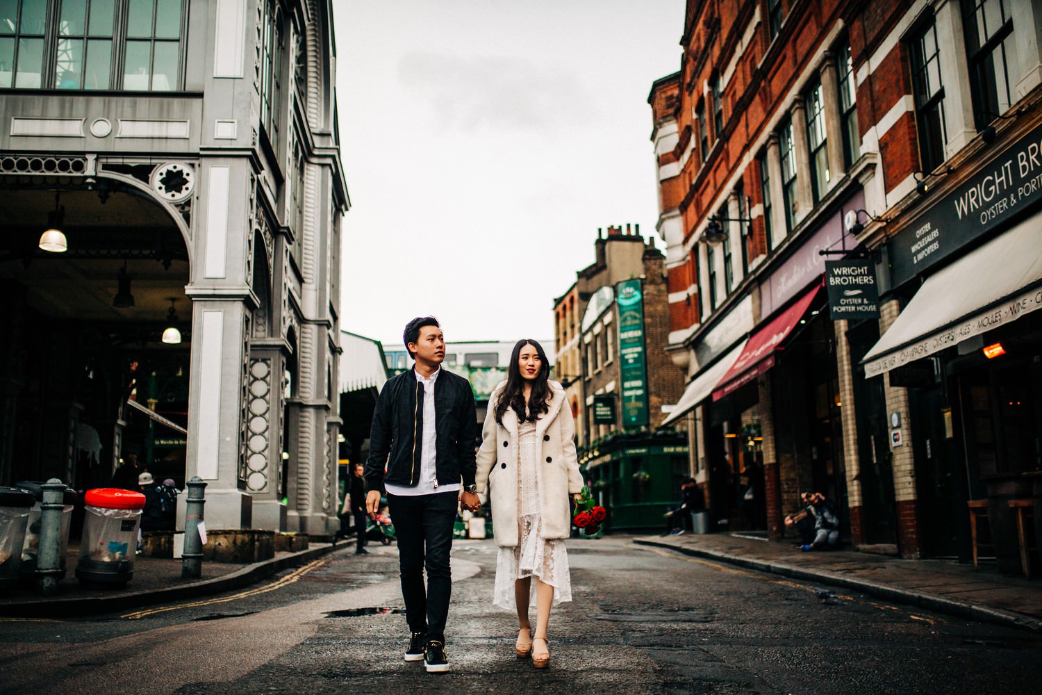 Relaxed engagement shoot at Borough Market, South Bank, London