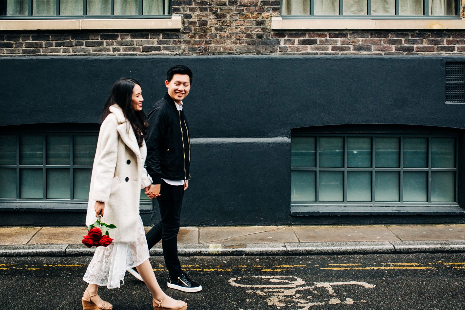 Relaxed engagement shoot at Borough Market, South Bank, London