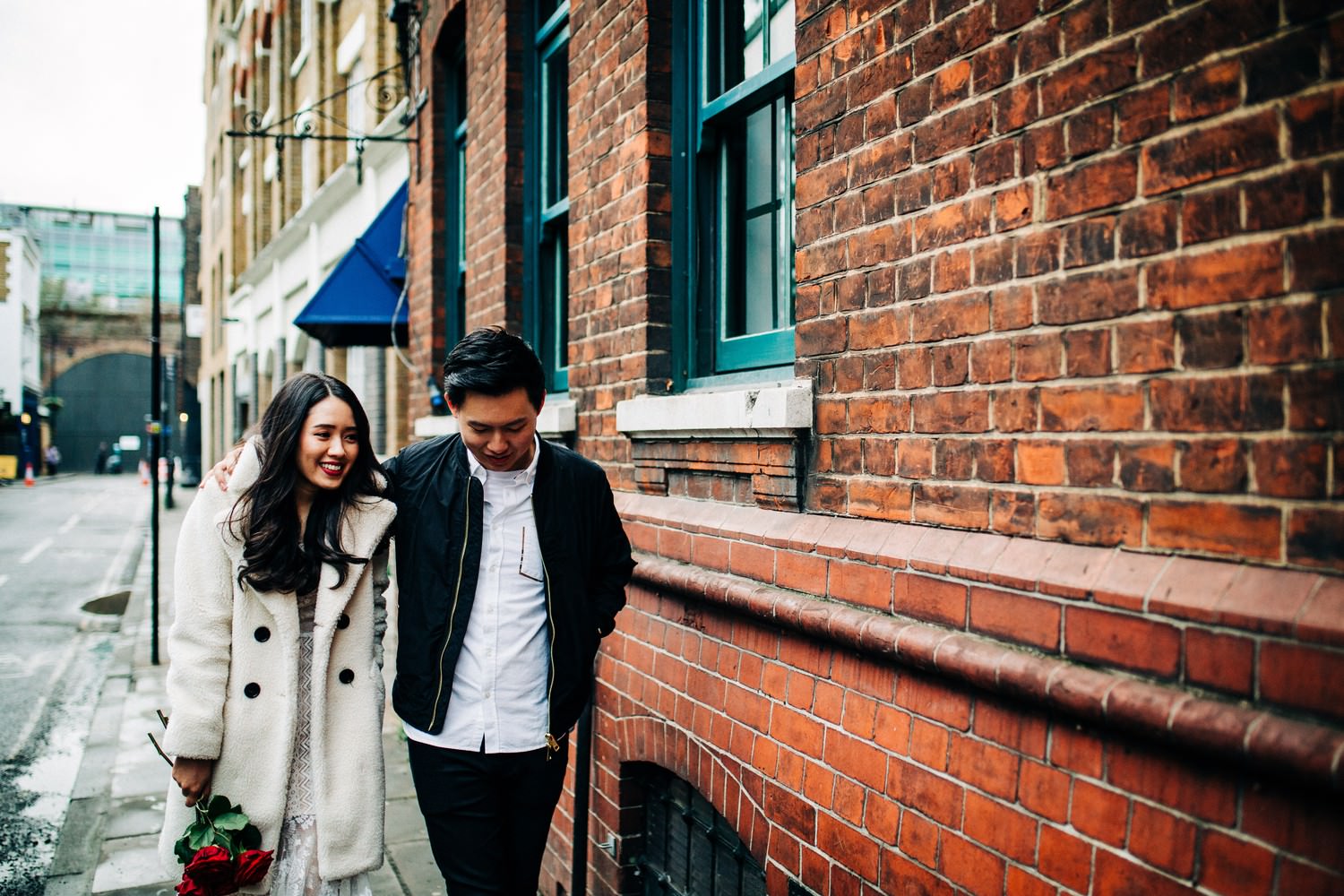 Relaxed engagement shoot at Borough Market, South Bank, London