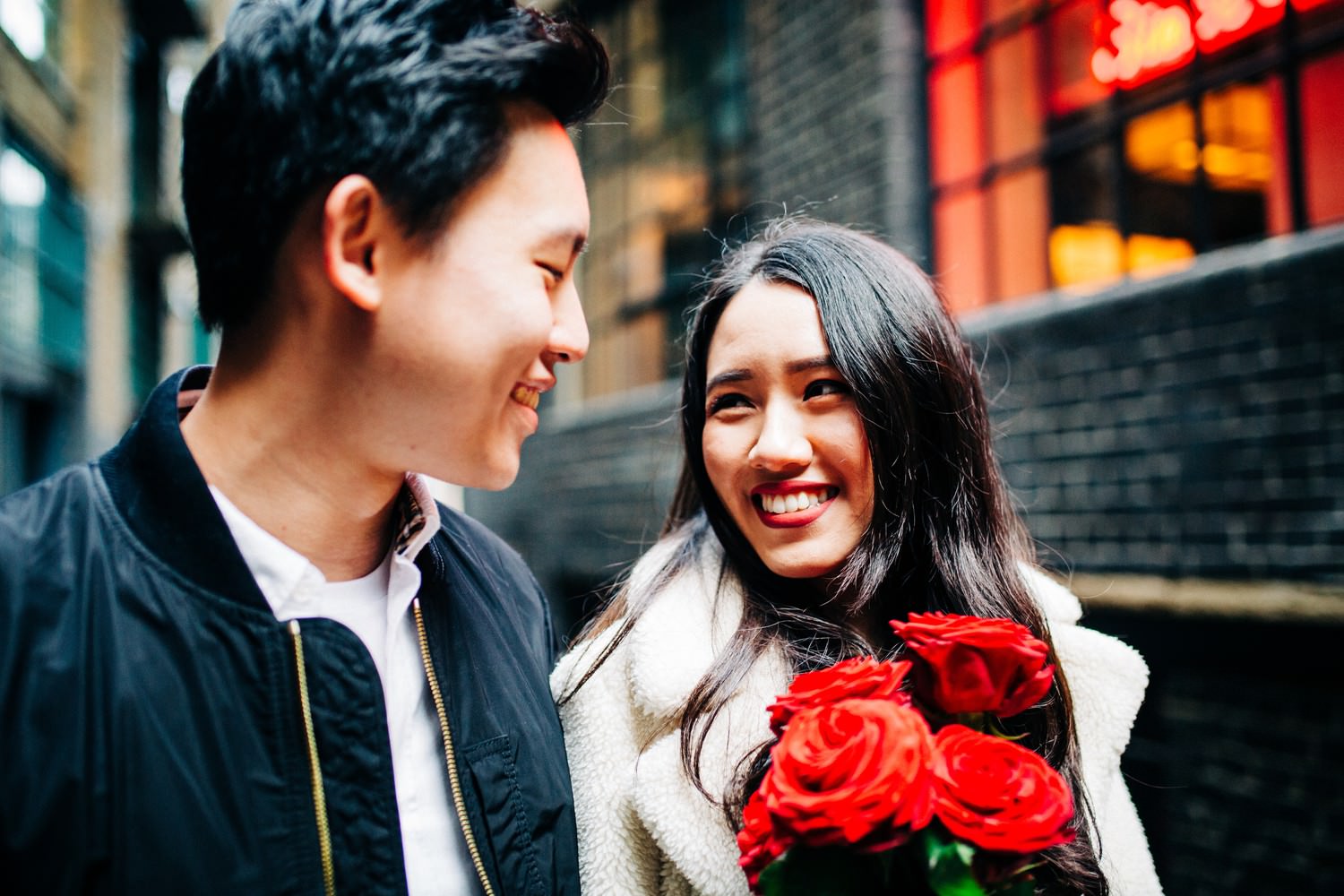 Relaxed engagement shoot at Borough Market, South Bank, London