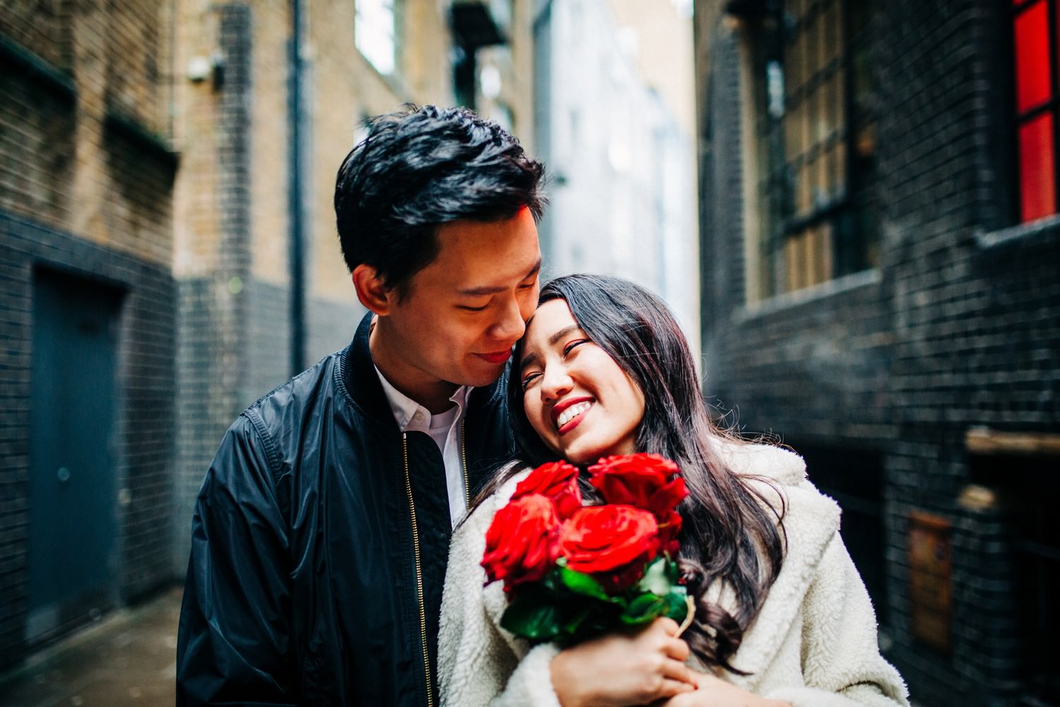 Relaxed engagement shoot at Borough Market, South Bank, London