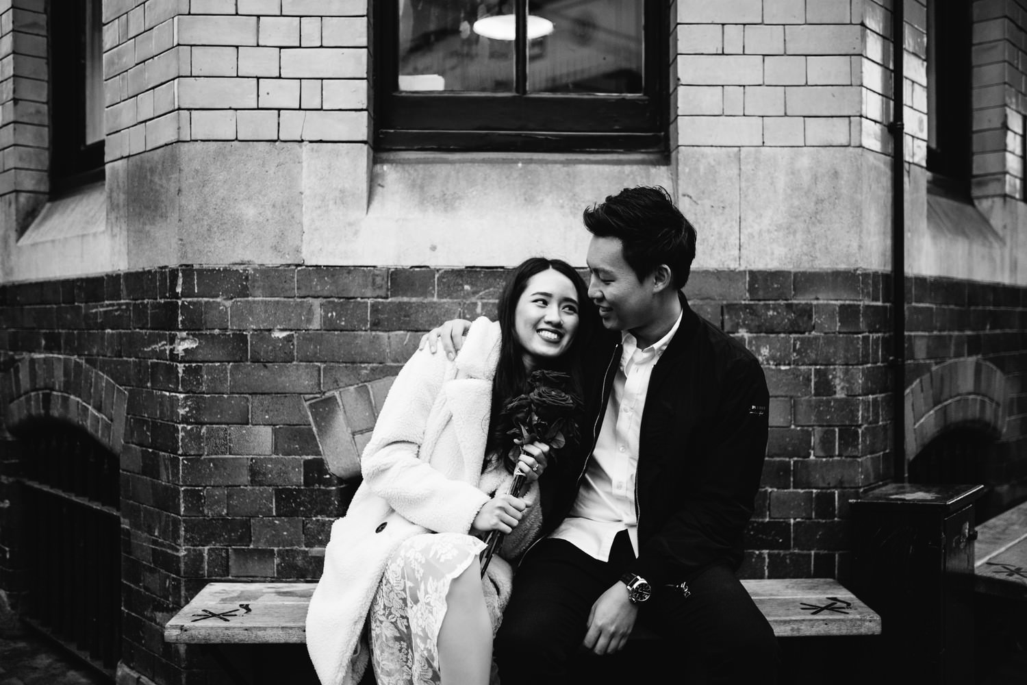 Relaxed engagement shoot at Borough Market, South Bank, London