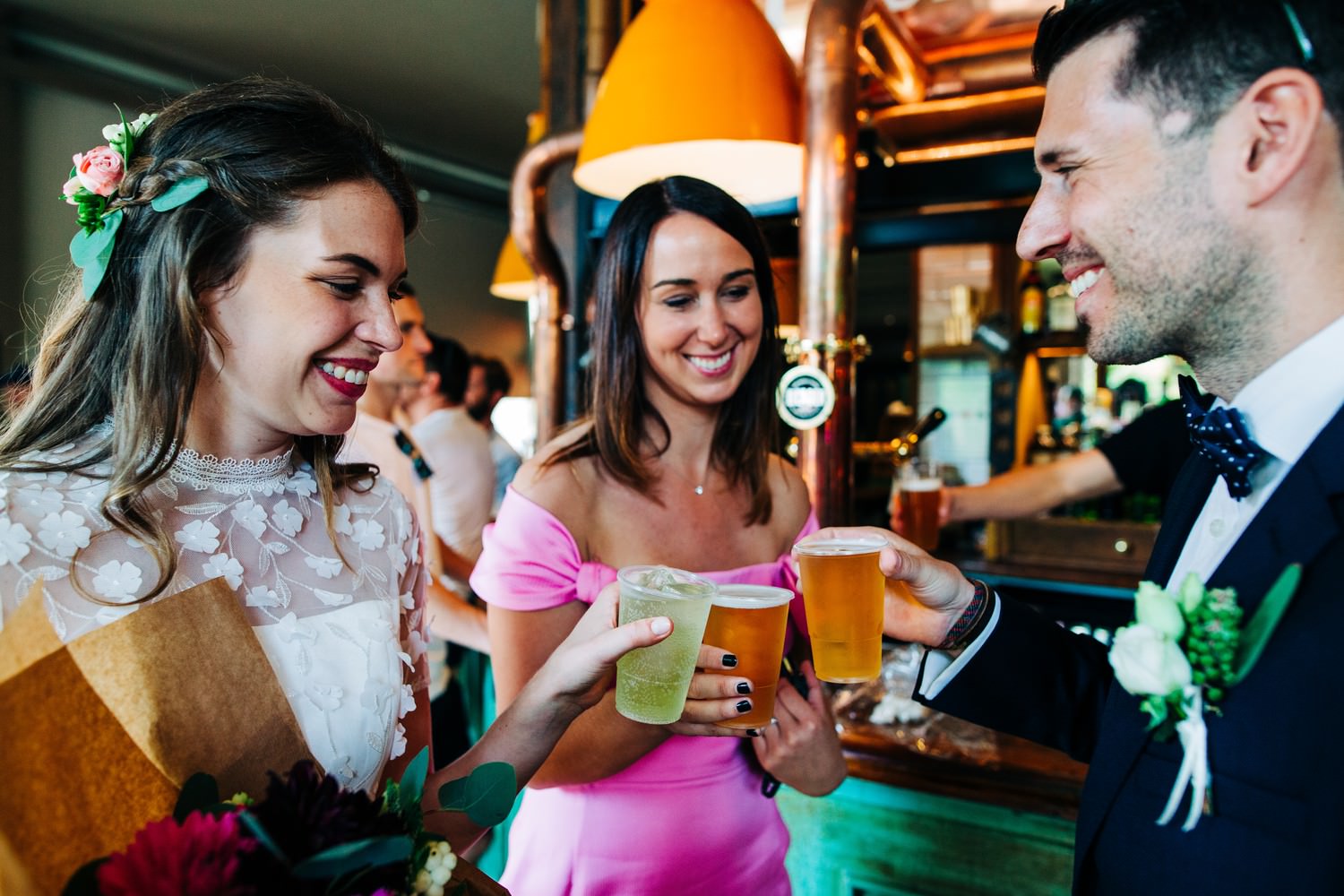 Relaxed pub wedding photography in Edinburgh