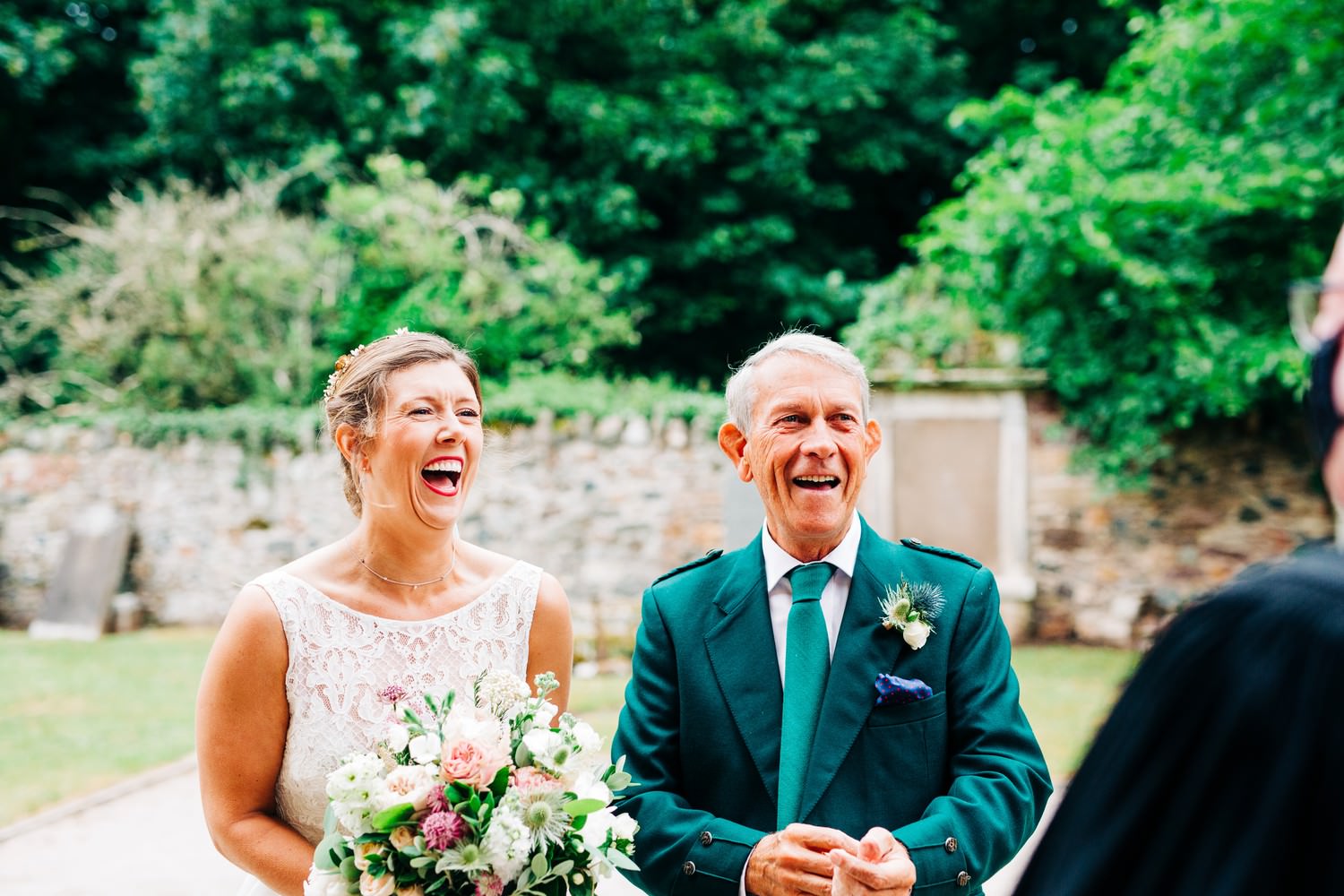 Relaxed East Lothian Scottish church wedding photography in North Berwick