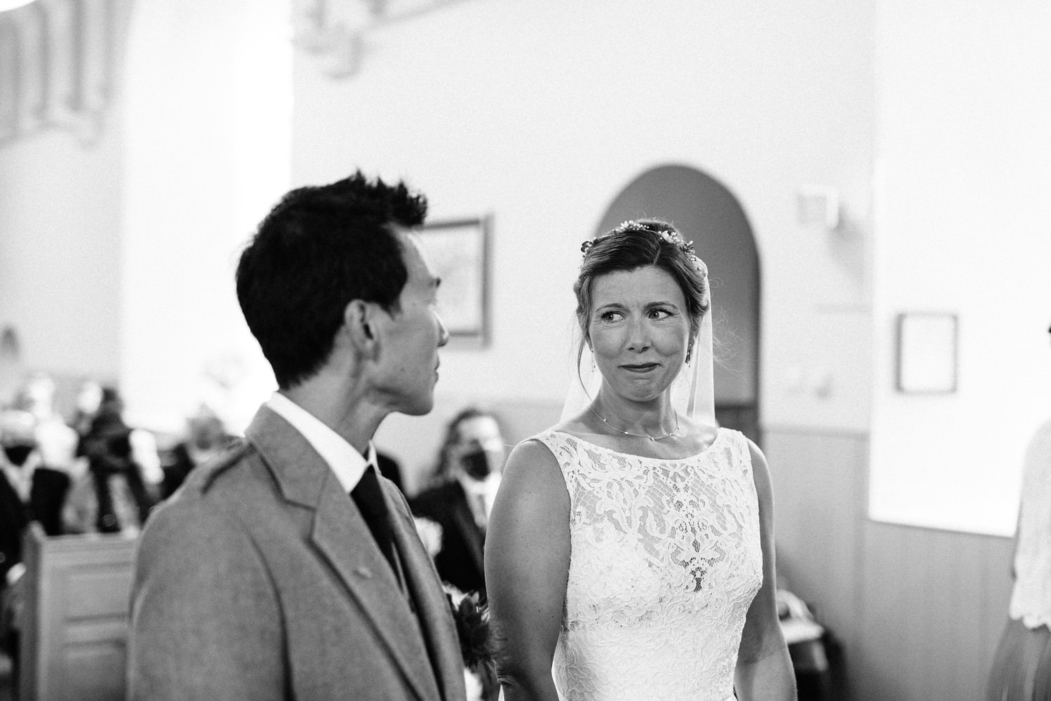 Relaxed East Lothian Scottish church wedding photography in North Berwick