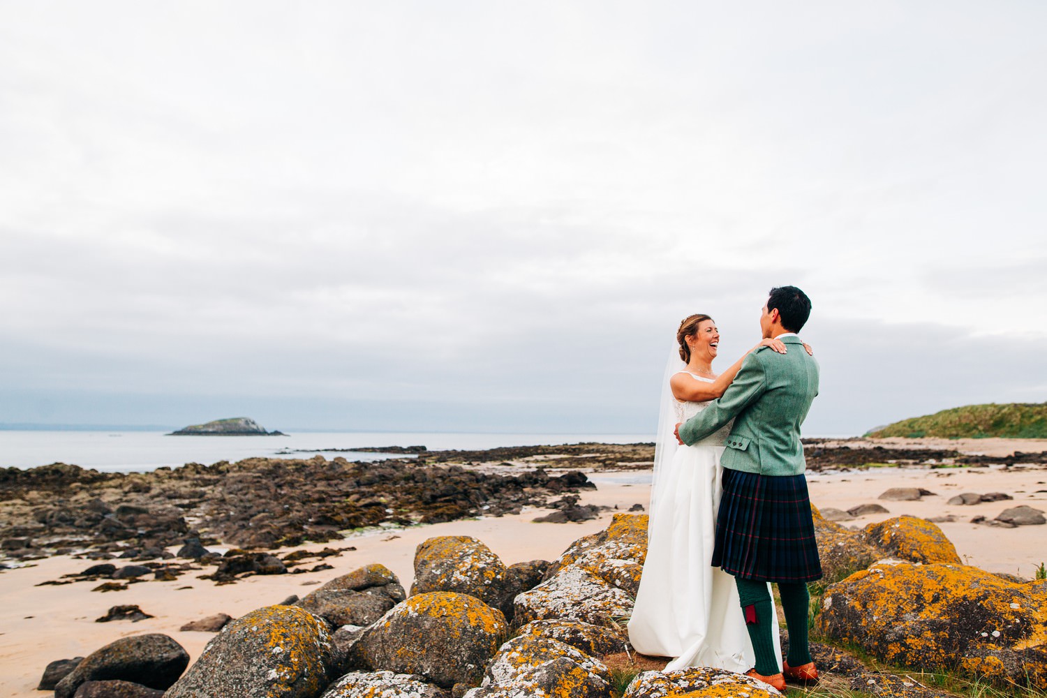 Relaxed East Lothian Scottish church wedding in North Berwick