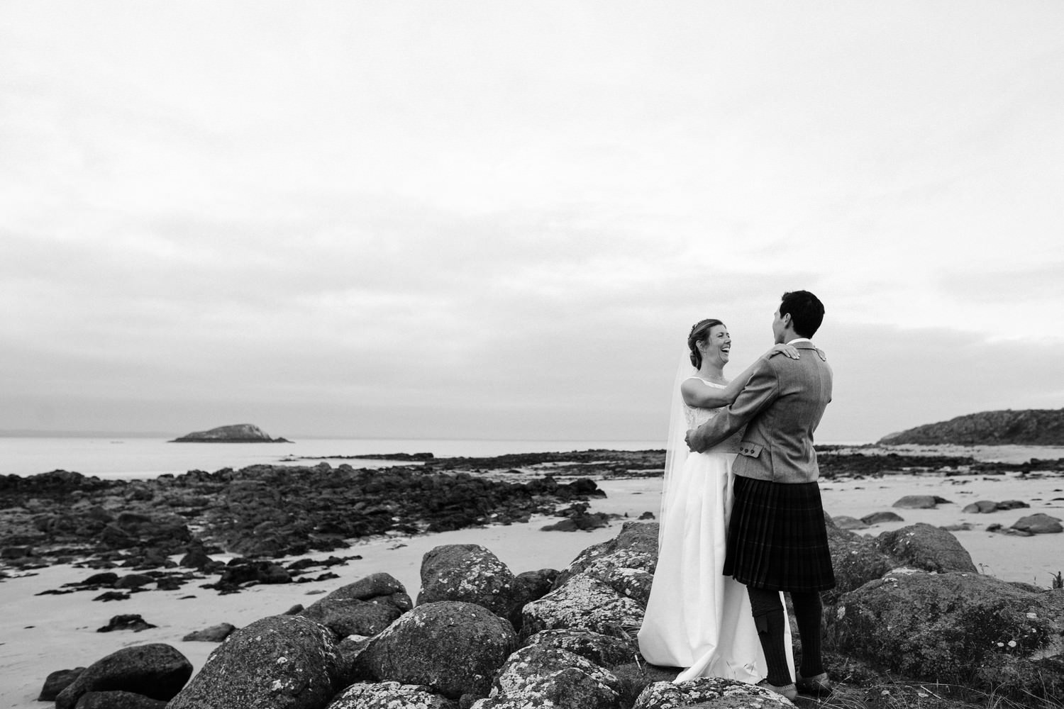 Relaxed East Lothian Scottish church wedding photography in North Berwick