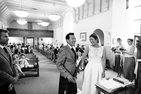 Relaxed East Lothian Scottish church wedding in North Berwick